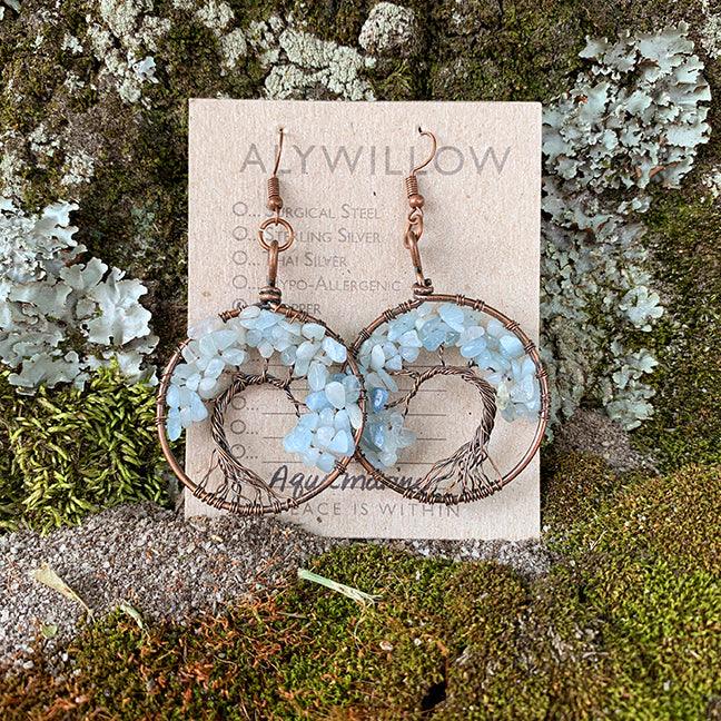 Tree of Life Copper Earrings - Alywillow