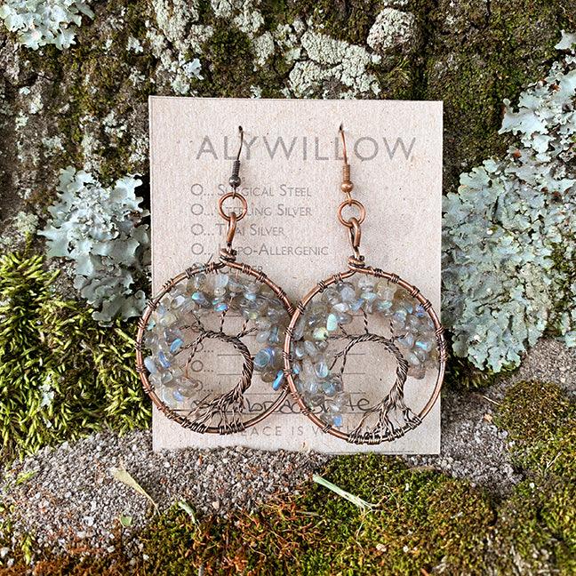 Tree of Life Copper Earrings - Alywillow