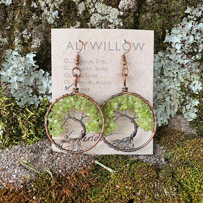 Tree of Life Copper Earrings - Alywillow