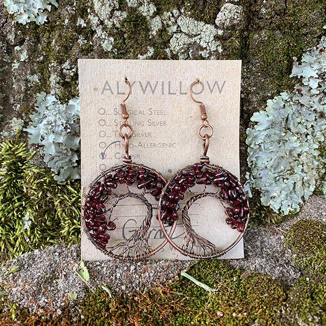Tree of Life Copper Earrings - Alywillow