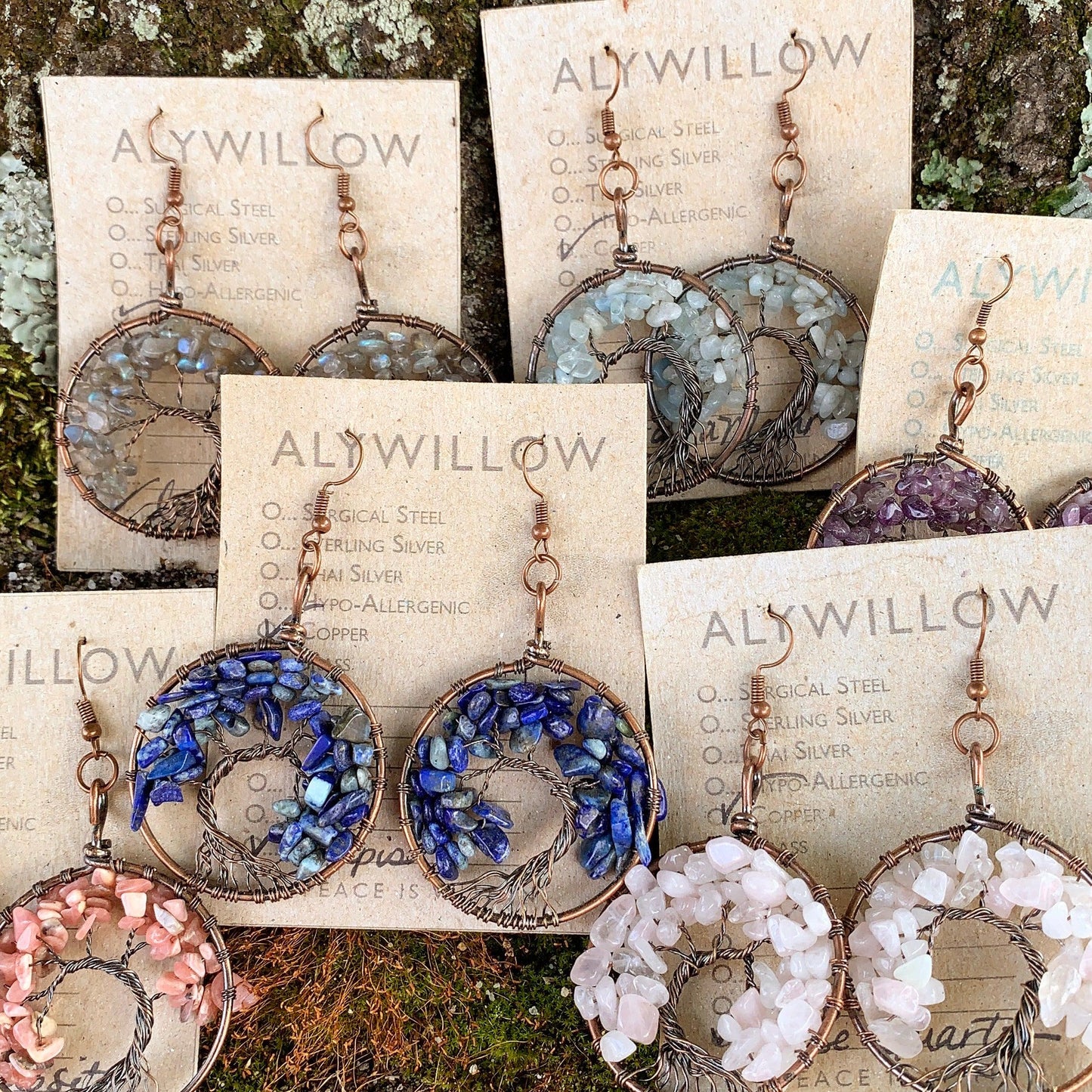Tree of Life Copper Earrings - Alywillow