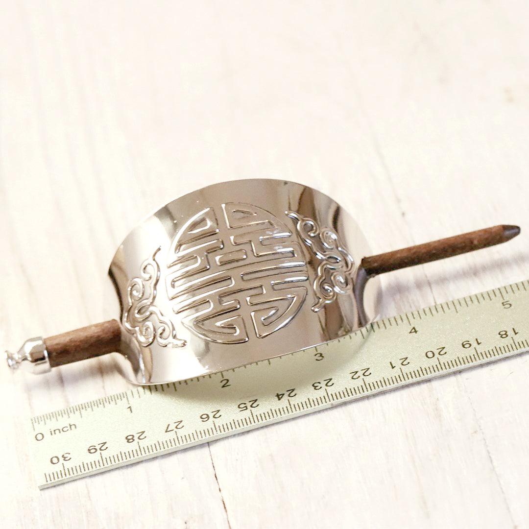 Silver and Wood Hair Stick