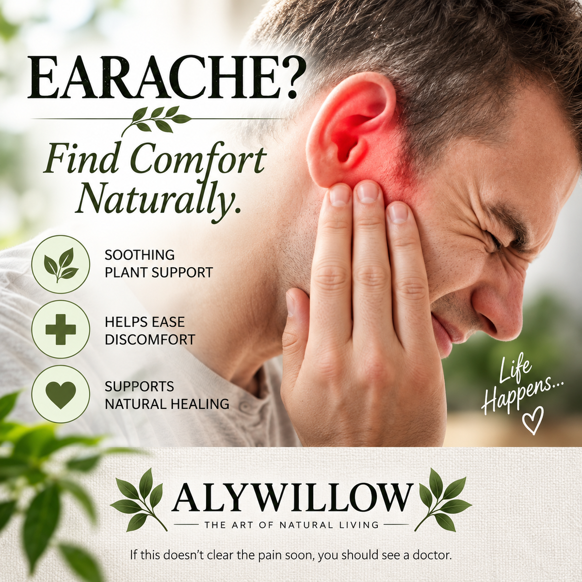 Alywillow Fortify to relief ear pain