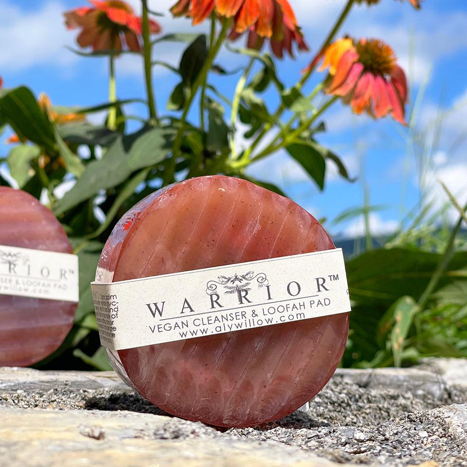 Warrior Vegan Bar Cleansers and free loofah pad