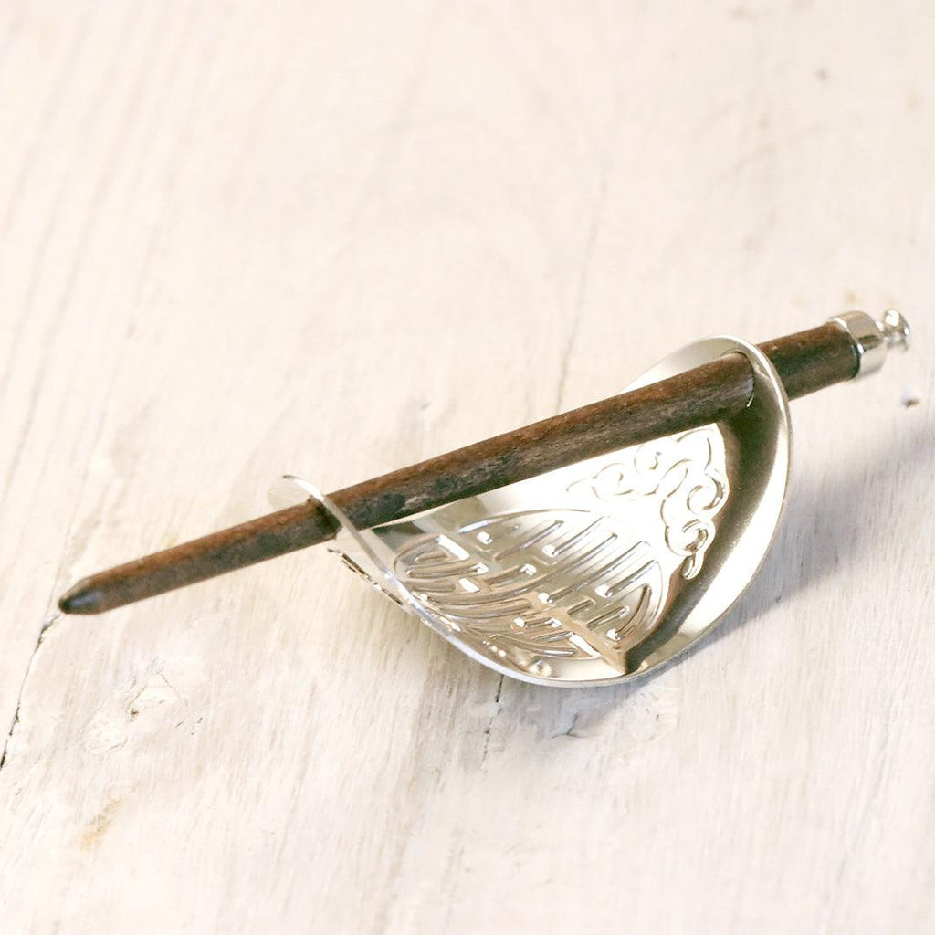 Silver and Wood Hair Stick - Alywillow